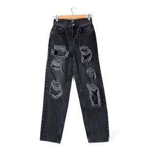 URBAN OUTFITTERS BDG Vintage Feel High-Waisted Baggy Jean Black 90s Grunge Y2k